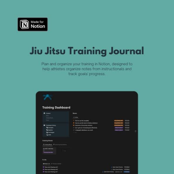 Jiu Jitsu Journal: A training planner in Notion