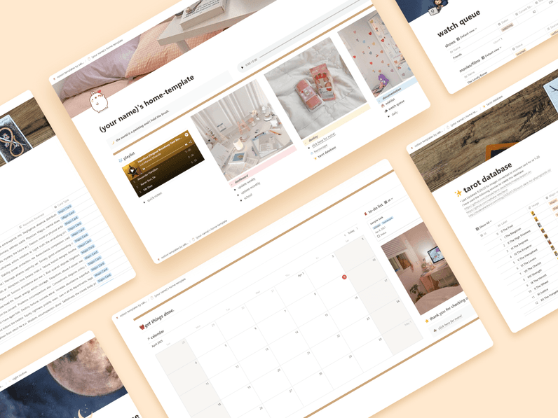 notion dashboard templates aesthetic