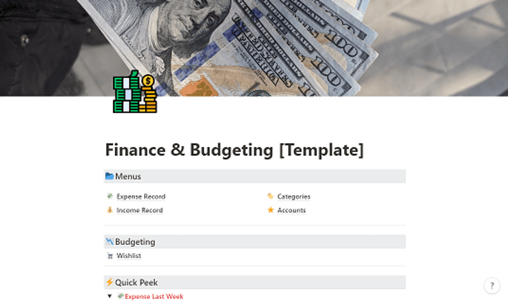 notion budget template