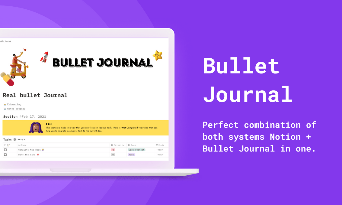 Notion Bullet Journal | Notion Template | Prototion