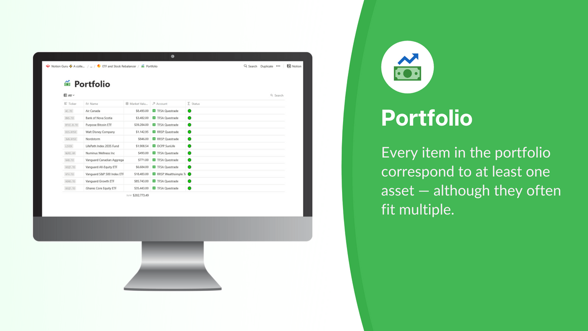 Balance your Portfolio | Free Notion Template | Prototion