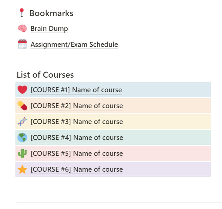 University Class Management | Notion Template | Prototion