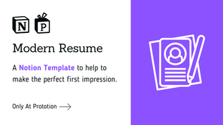 Modern Resume | CV Built Using Notion | Get Template Now!