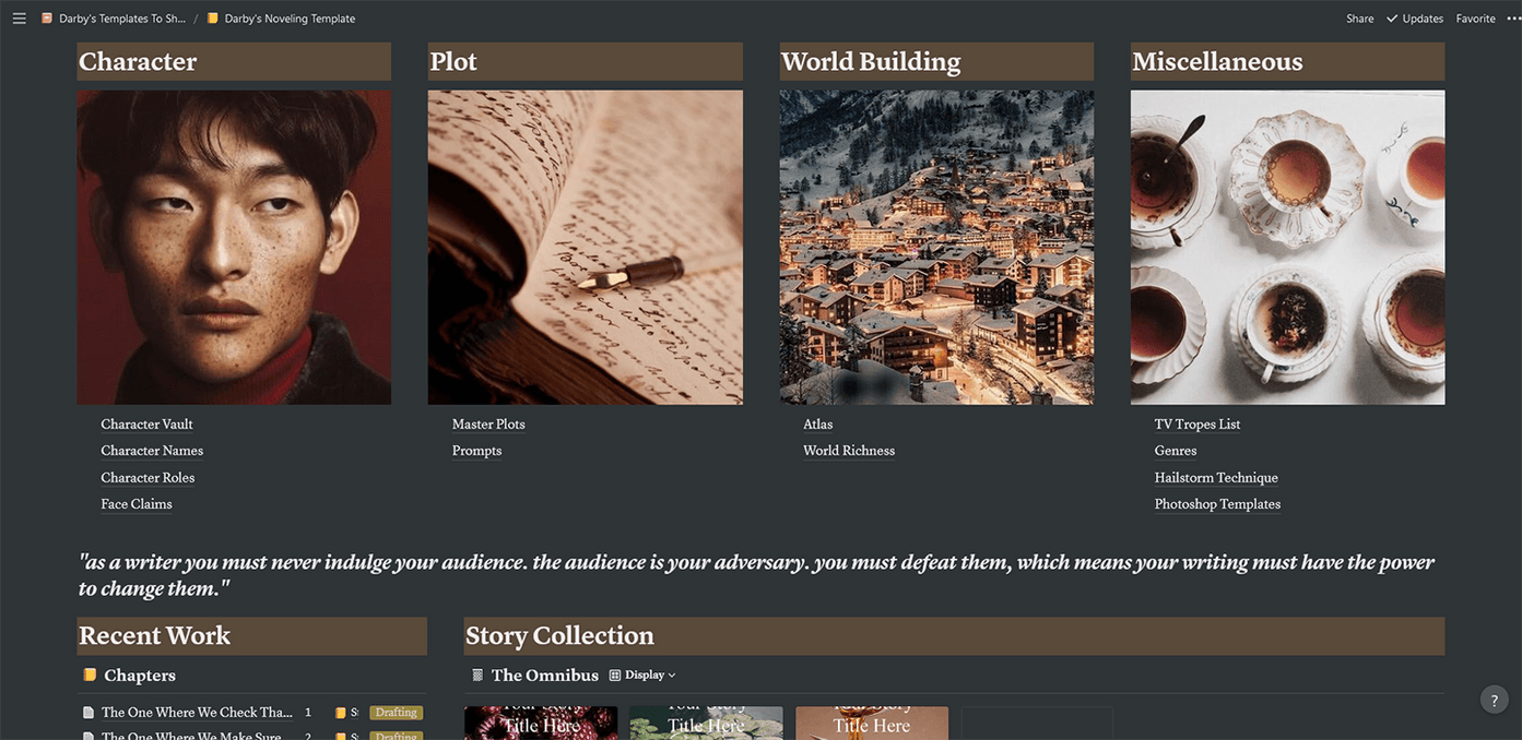 Novel Writing Template | Notion Template | Prototion