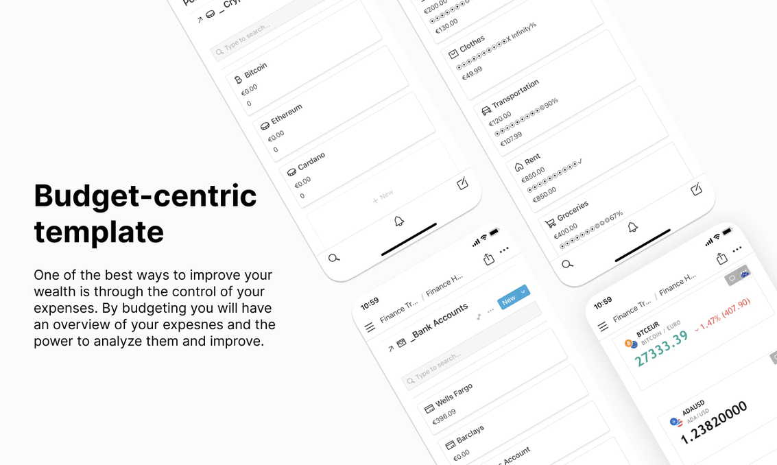 Finance & Crypto Tracker | Notion Template| Prototion