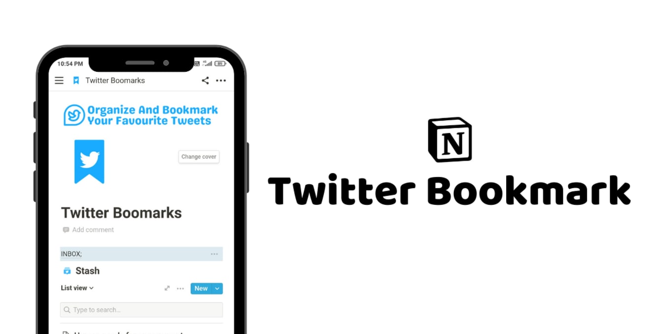 Twitter BookMarks Manager Buy Notion Template Prototion