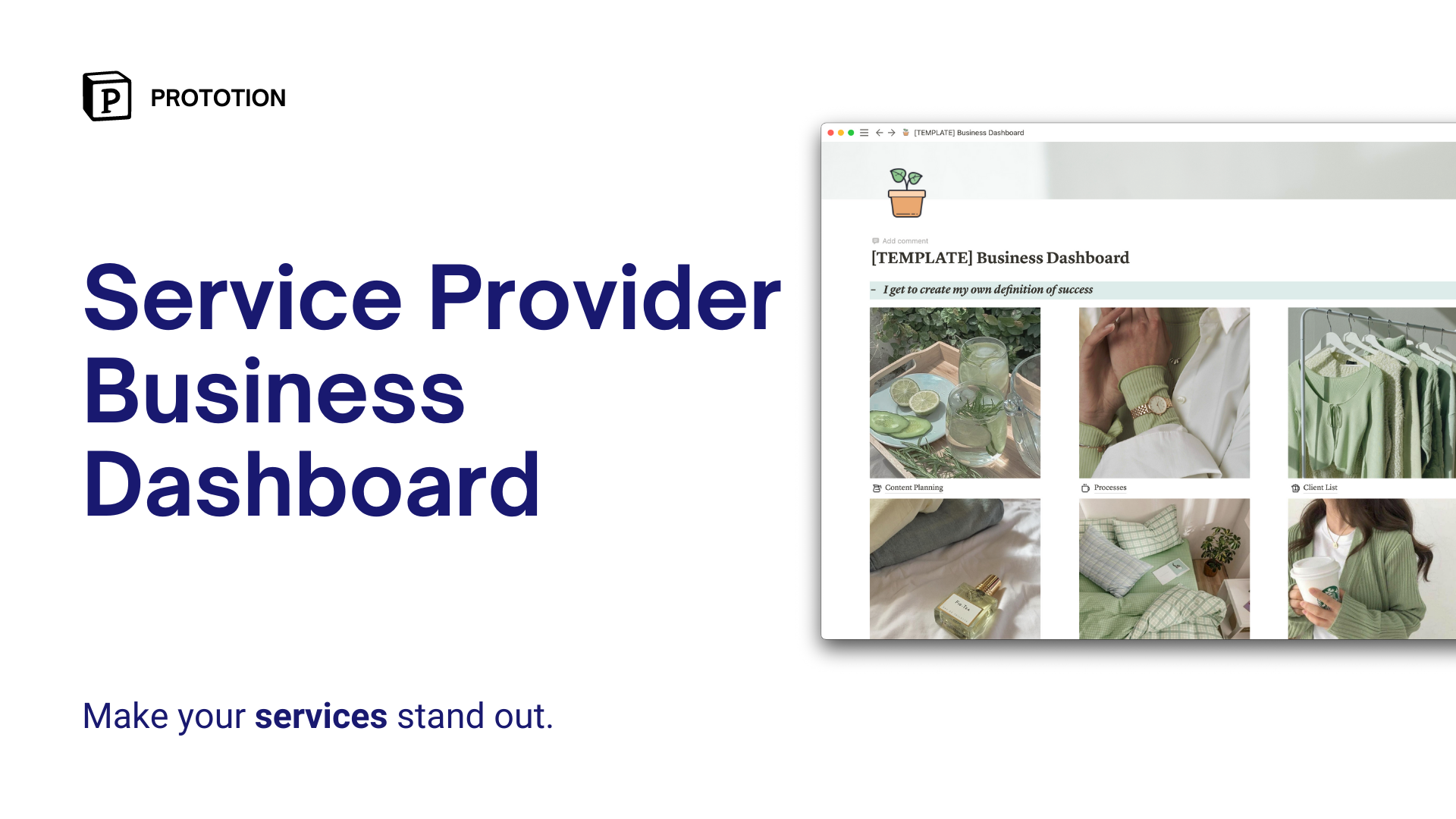Notion Dashboard for Service Providers | Notion Template| Prototion