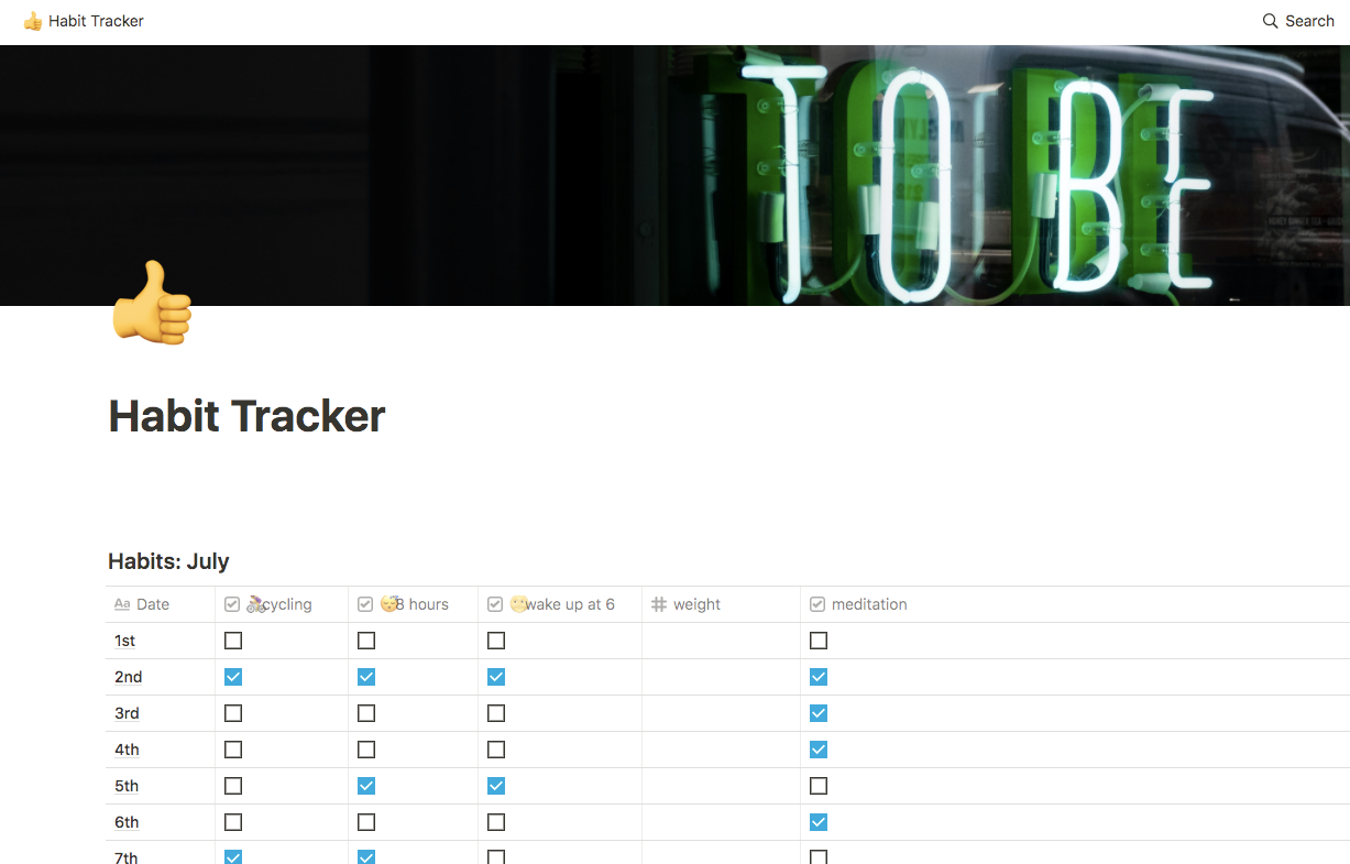 notion weight tracker template