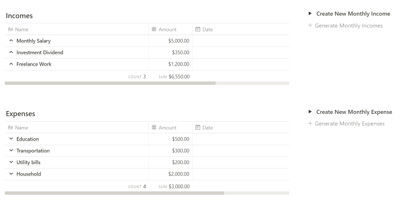 Personal Finance Tracker | Free Notion Template | Prototion