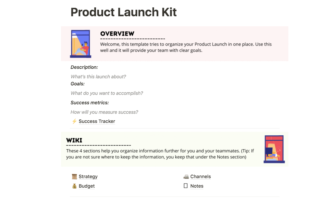 (A snapshot of the Product Launch Kit homepage)