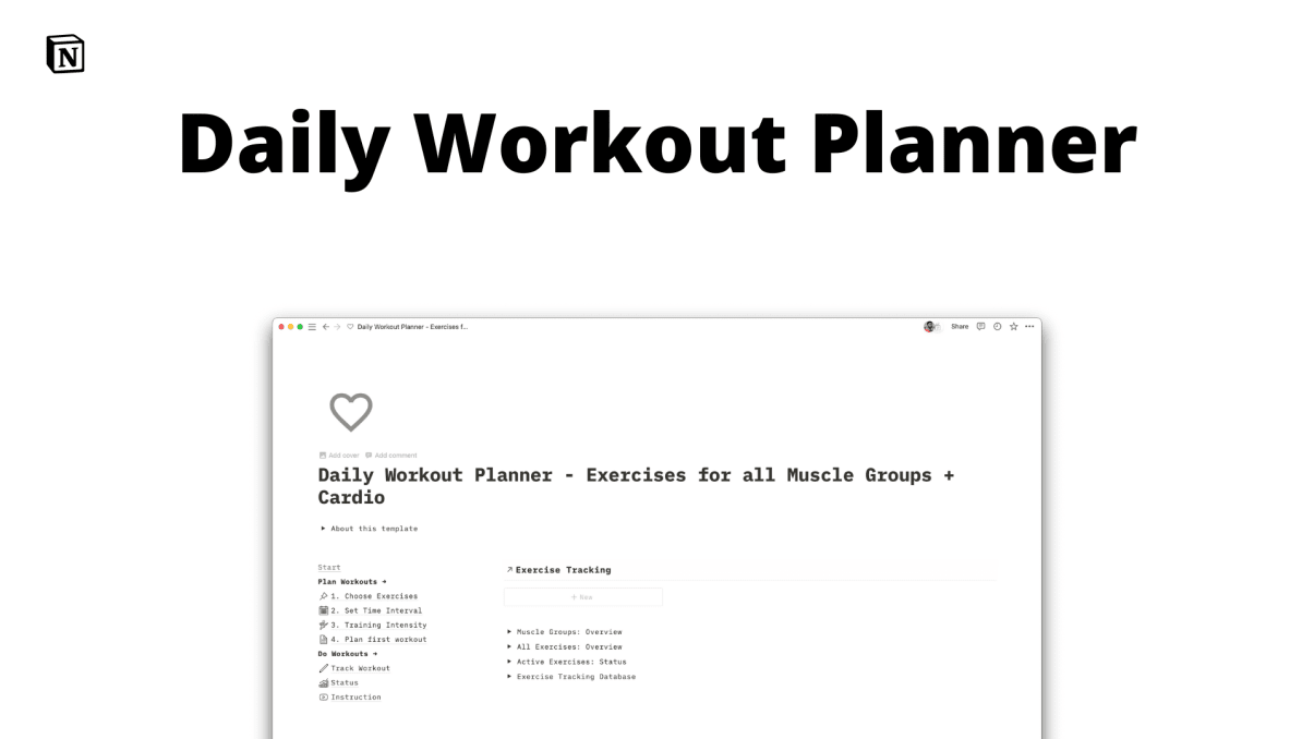 Daily Workout Planner in Notion