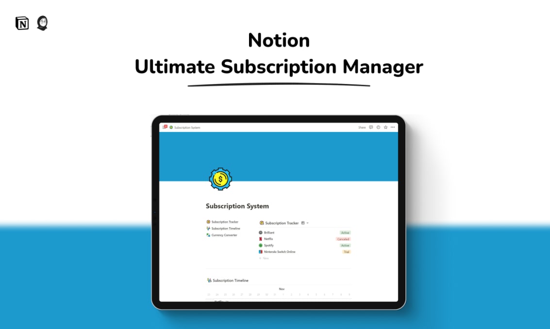 Notion Ultimate Subscription Manager | Prototion