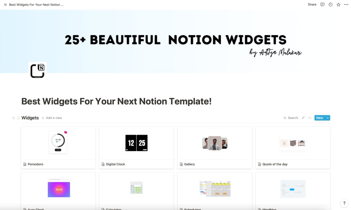 Best Widgets For Notion Pages