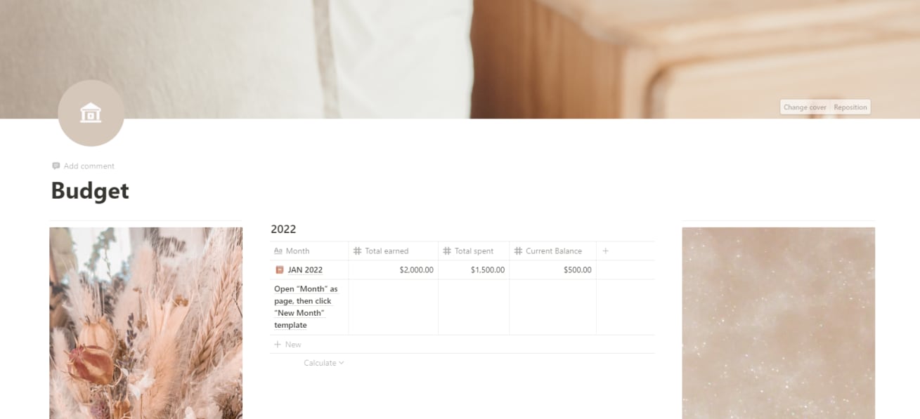 Budget dahsboard
