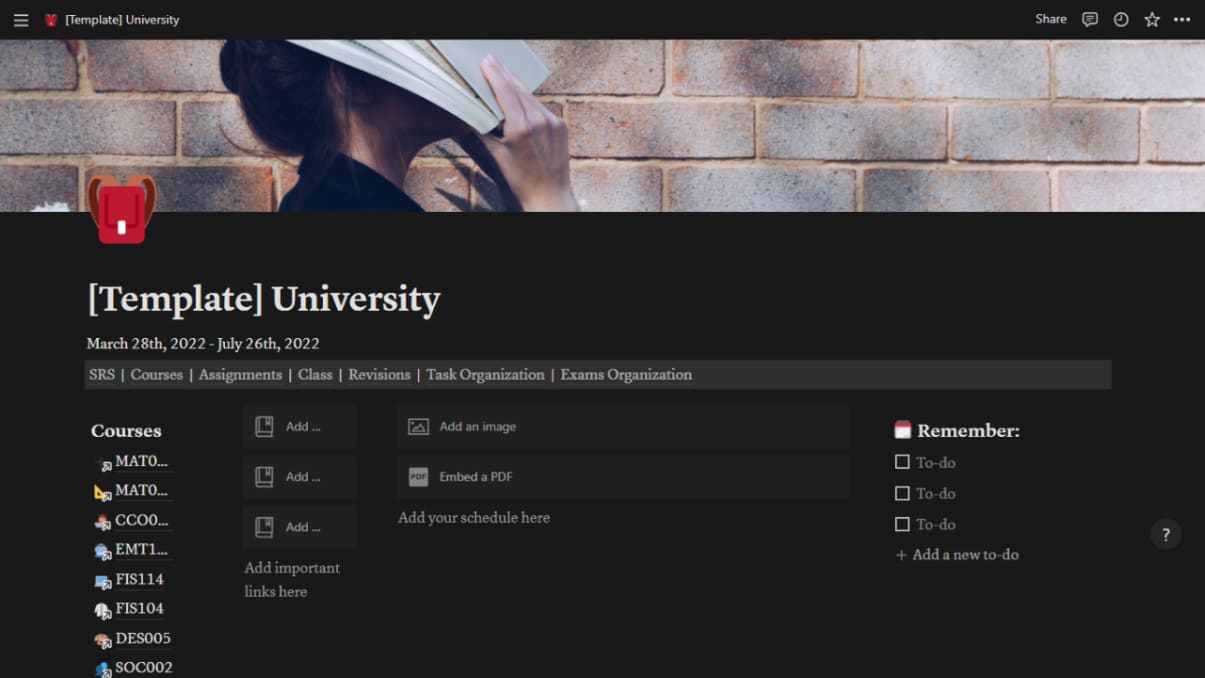 University Dashboard | Prototion | Notion Template