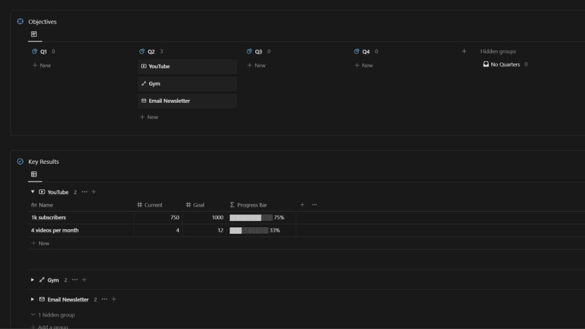 OKR Goal Tracker | Prototion | Buy Notion Template