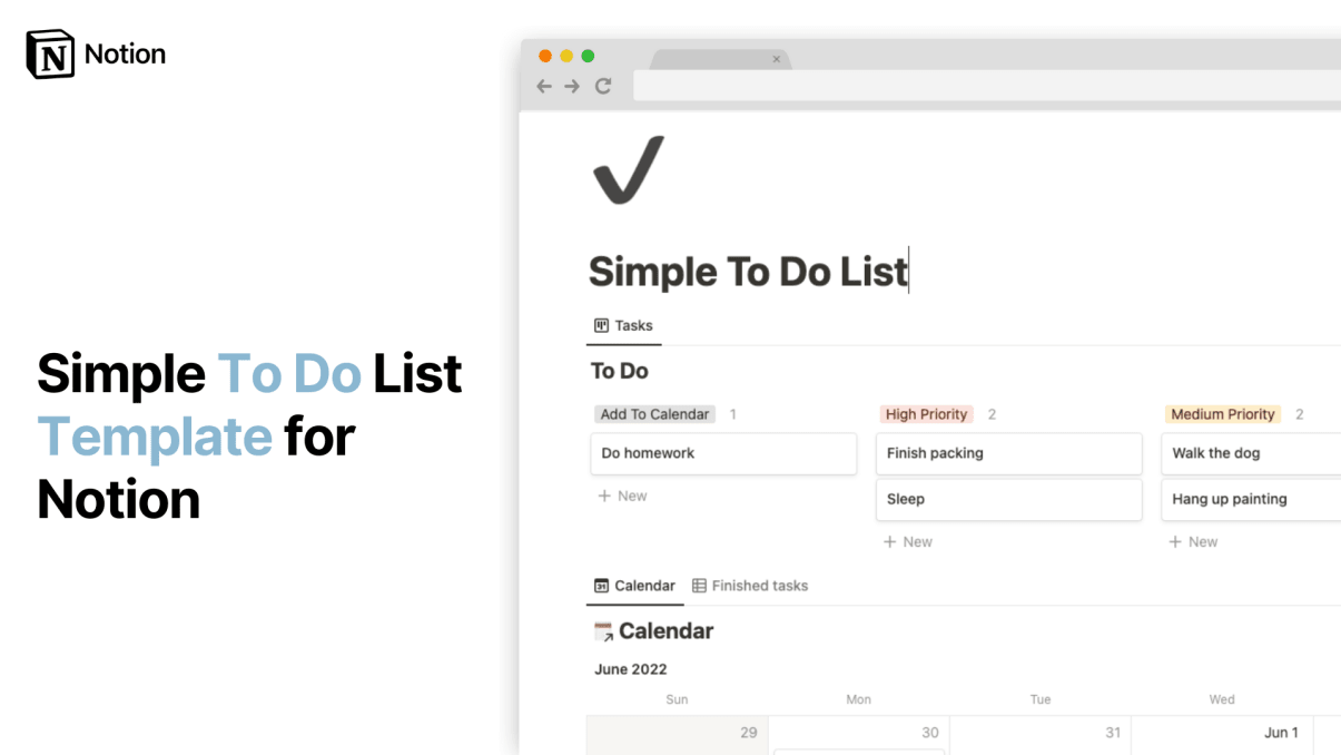 Simple To Do List Template Prototion Get Notion Template