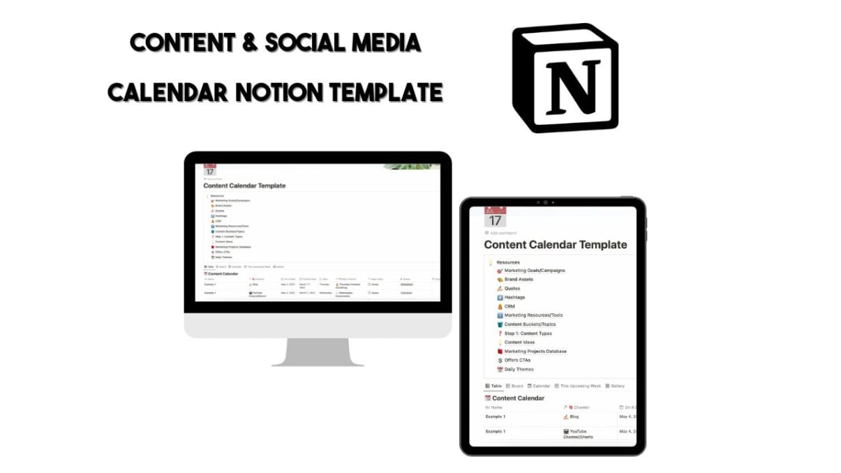 Content Calendar & Social Media | Prototion