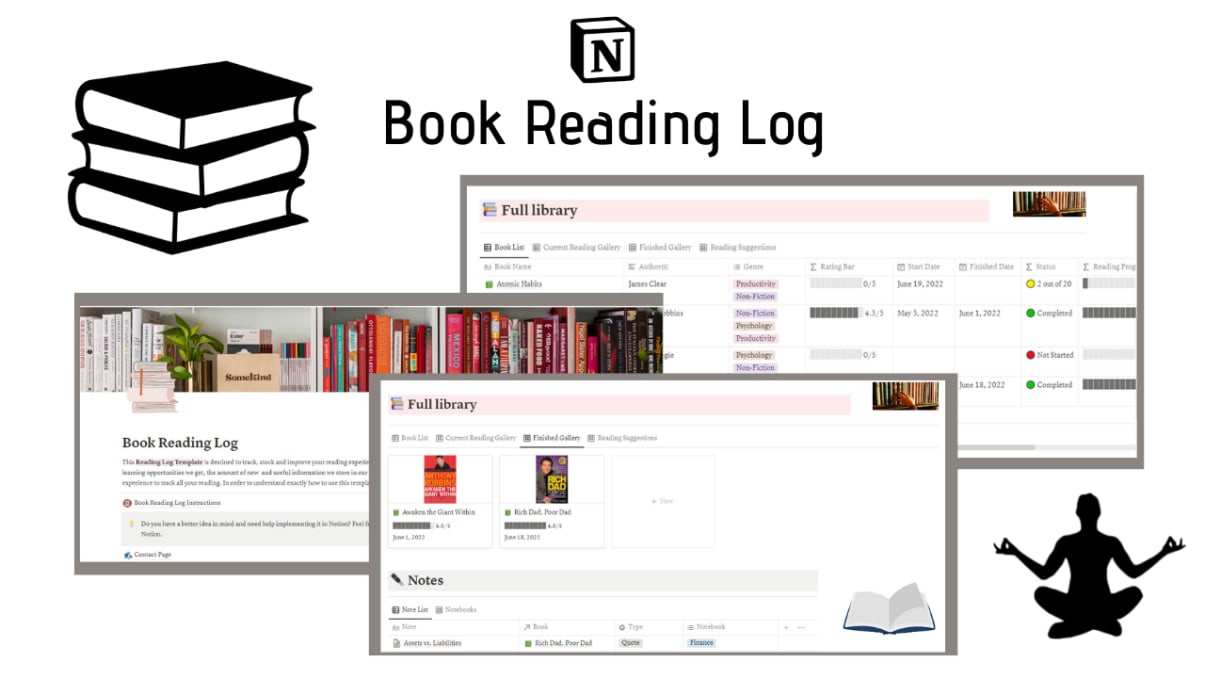Book Reading Log | Prototion | Buy Notion Template