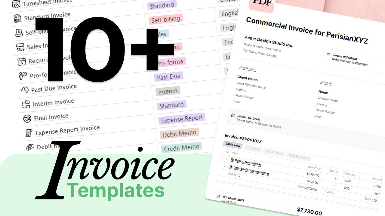 Itemized Invoice Template, Agiled