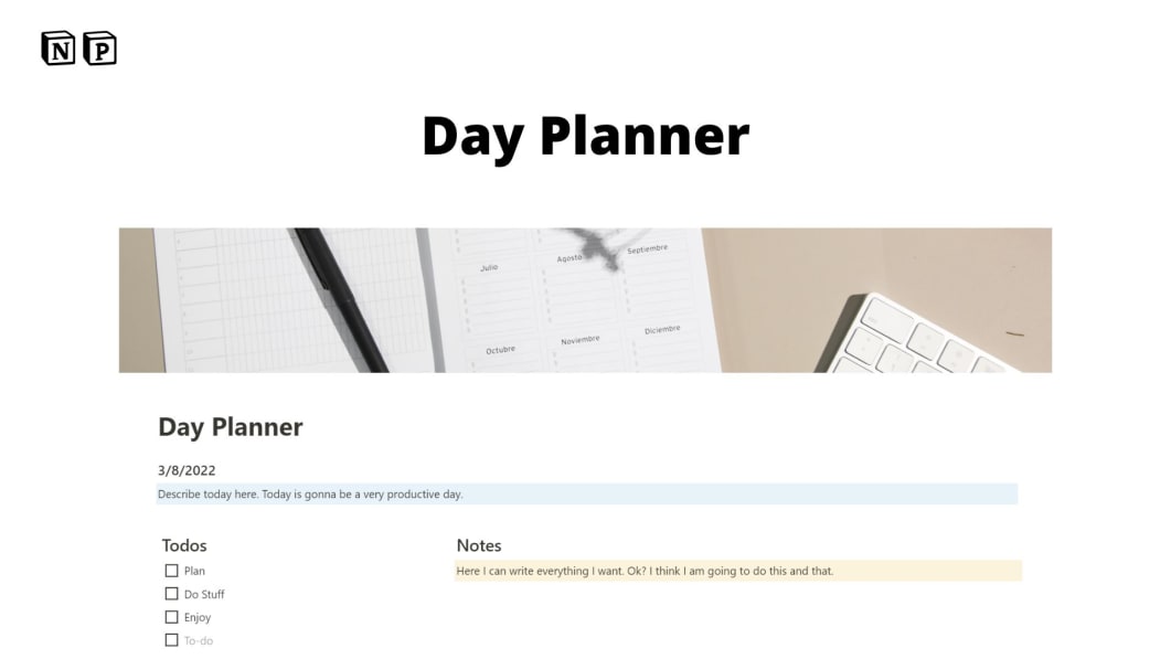 Daily Planner Prototion Buy Notion Template Daily Planner Prototion Buy Notion Template