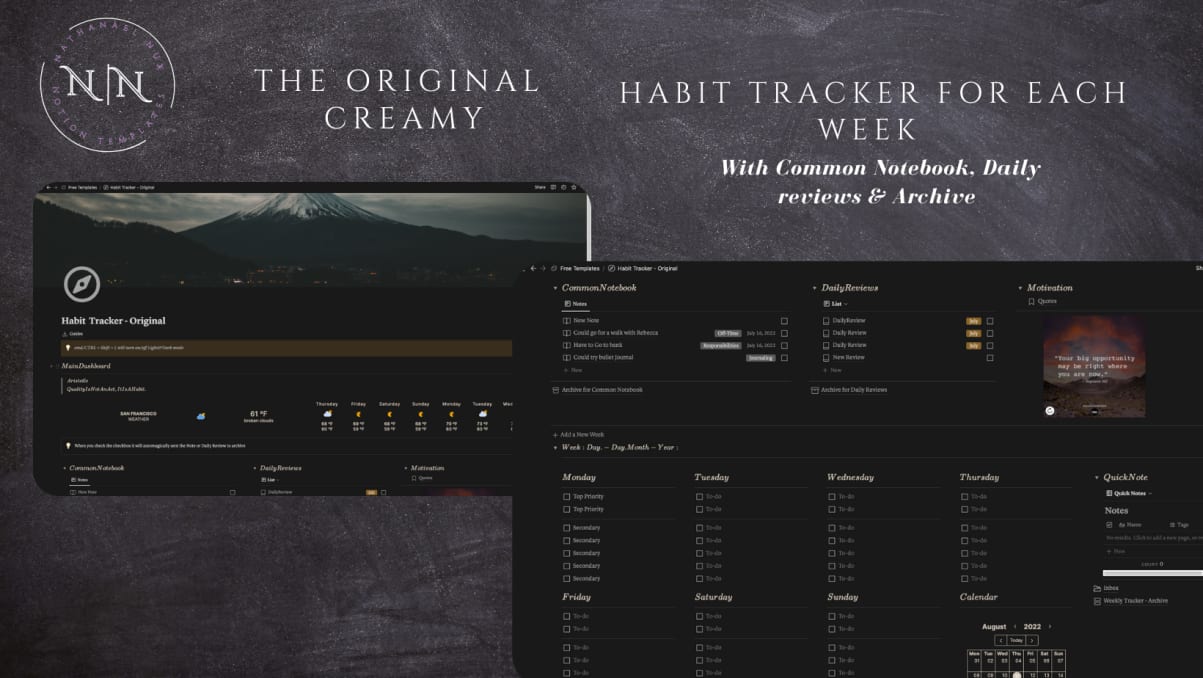 Personal Habit Tracker 1.0 | Prototion | Buy Notion Template