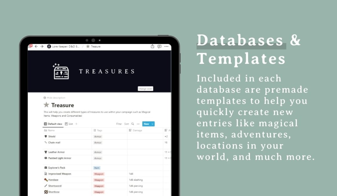 Lorekeeper 5e DnD Template | Prototion | Buy Notion template