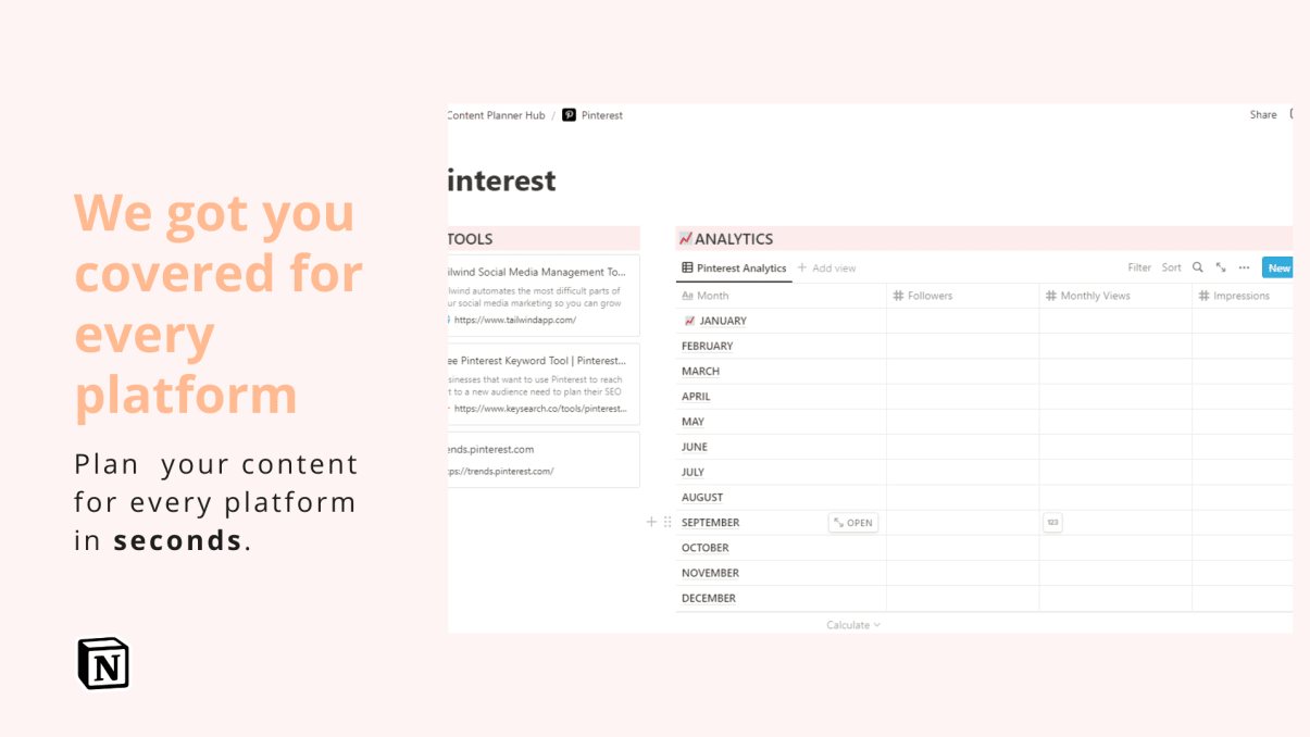 Content Creation Dashboard | Prototion | Buy Notion Template