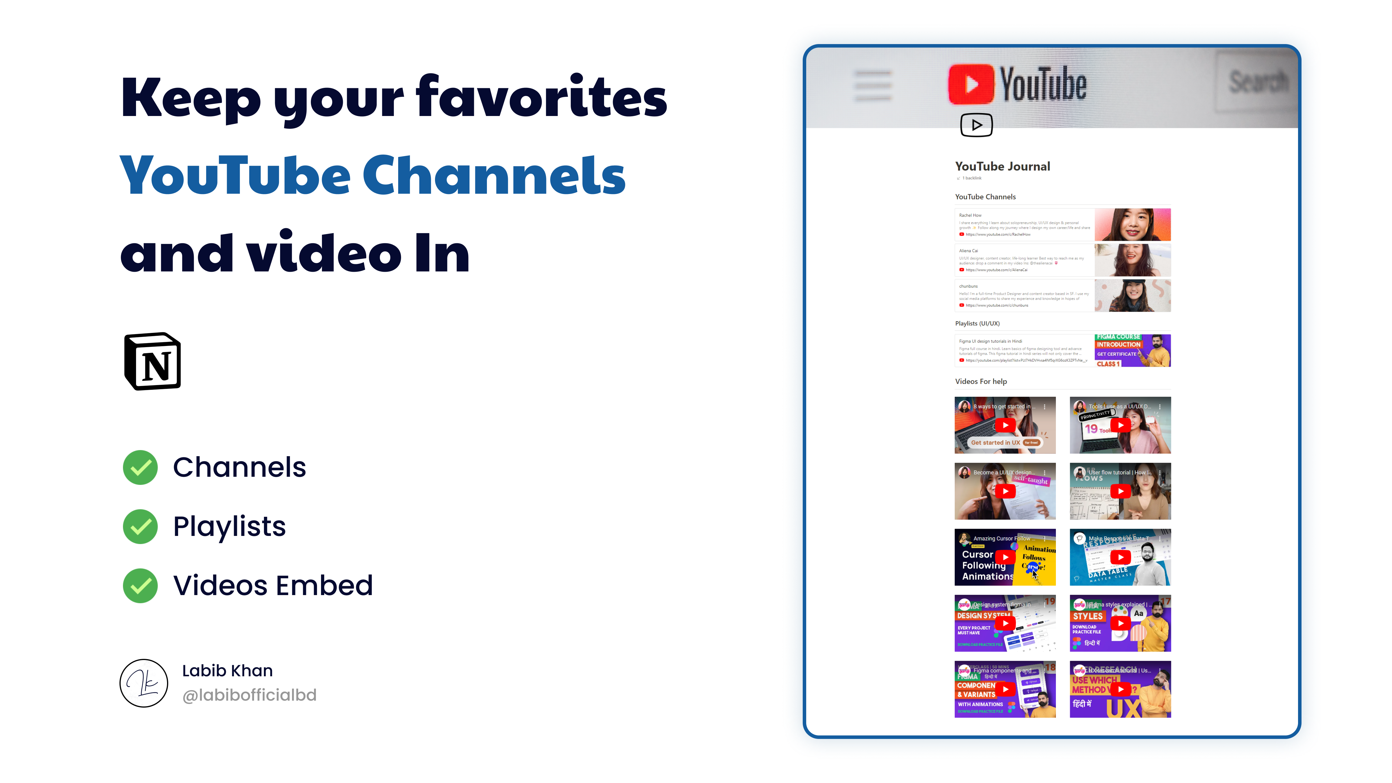 YouTube Journal | Get Notion Template YouTube Journal | Get Notion Template