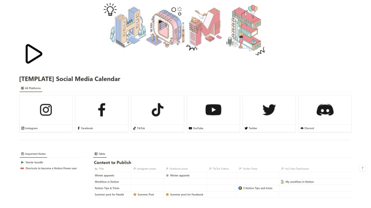 Social Media Calendar | Prototion | Buy Notion Template