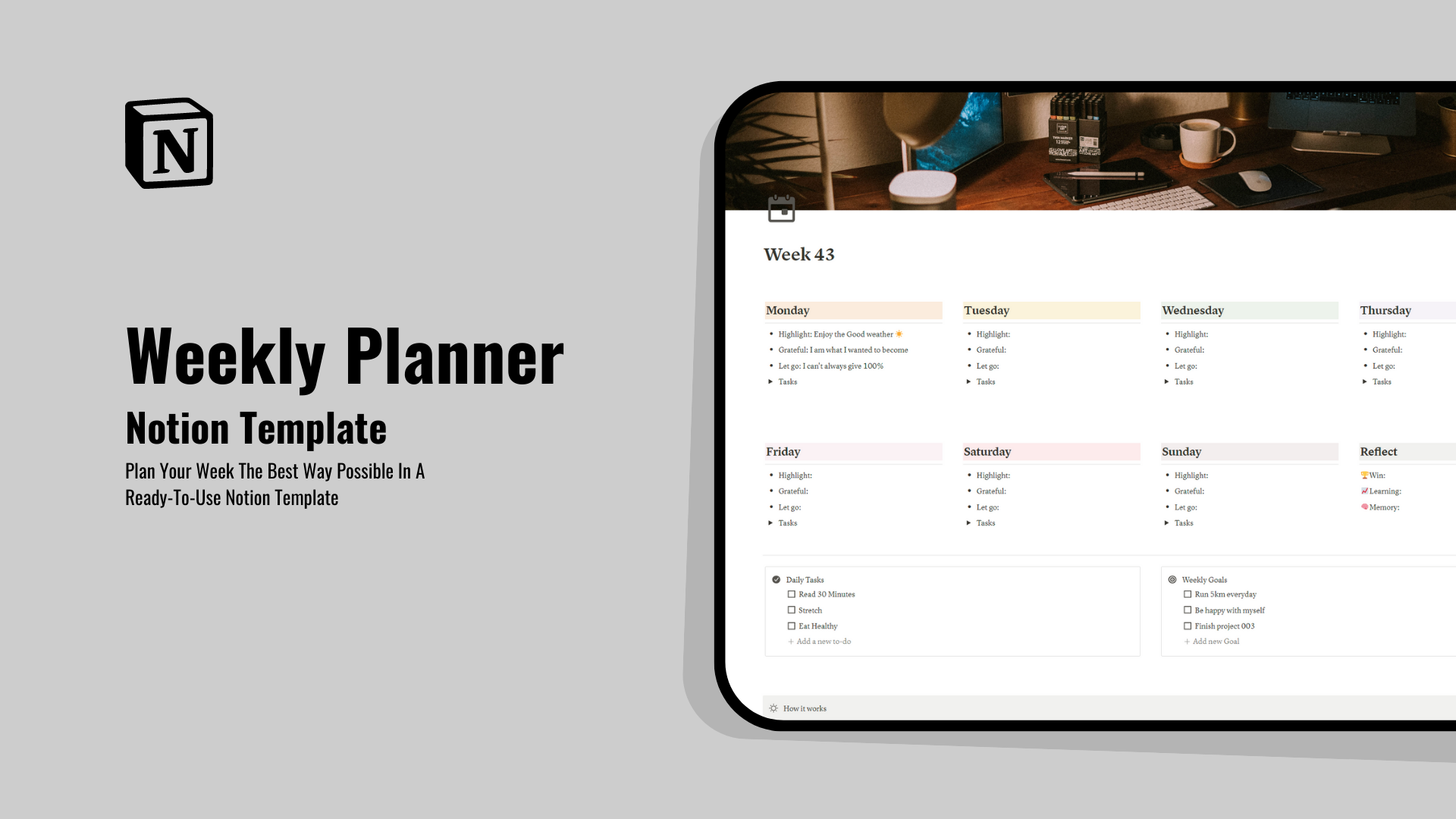 Weekly Planner Prototion Get Notion Template