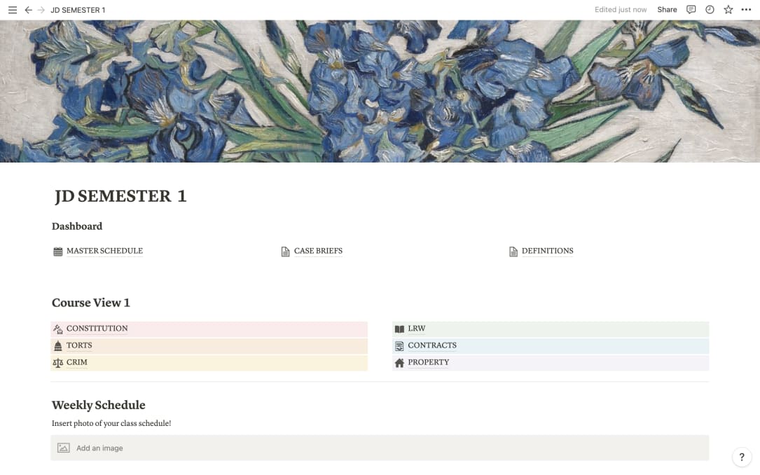 Law School Organizer | Prototion | Buy Notion Template