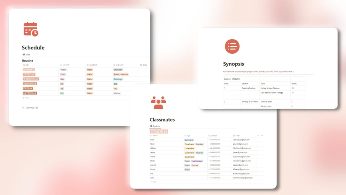 Students Dashboard | Prototion | Buy Notion Template
