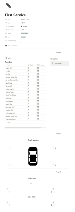 Vehicle Maintenance | Prototion | Buy Notion Template