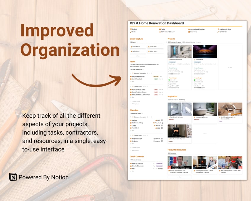 Home Renovation Planner | Prototion | Notion Template