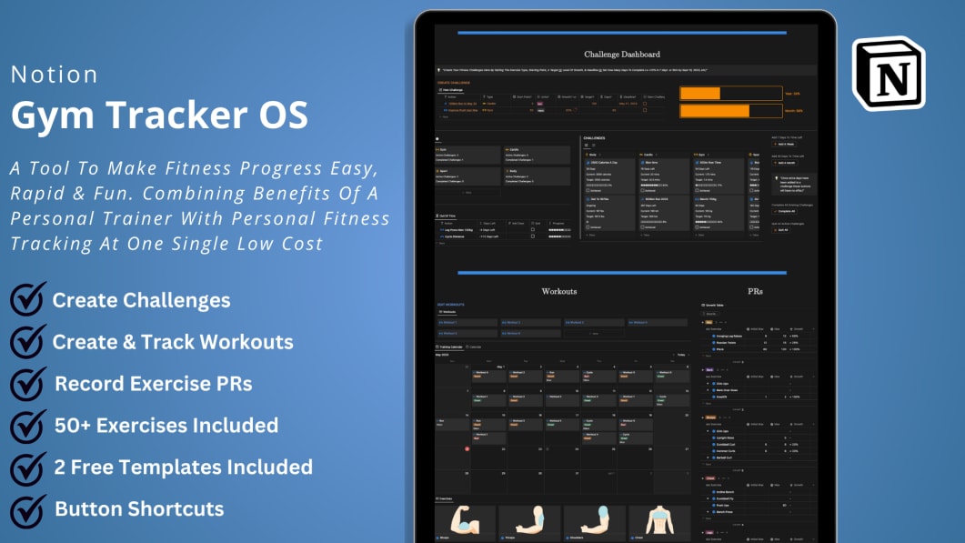 Gym Tracker OS Prototion Buy Notion Template