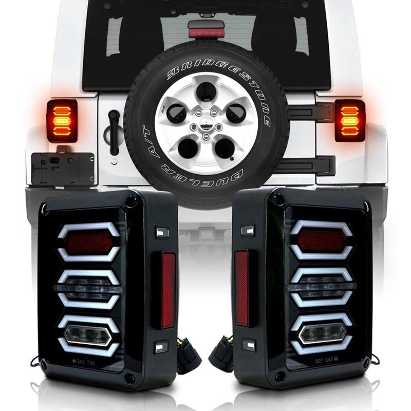 JK Smoked Hexa Tail Lights
