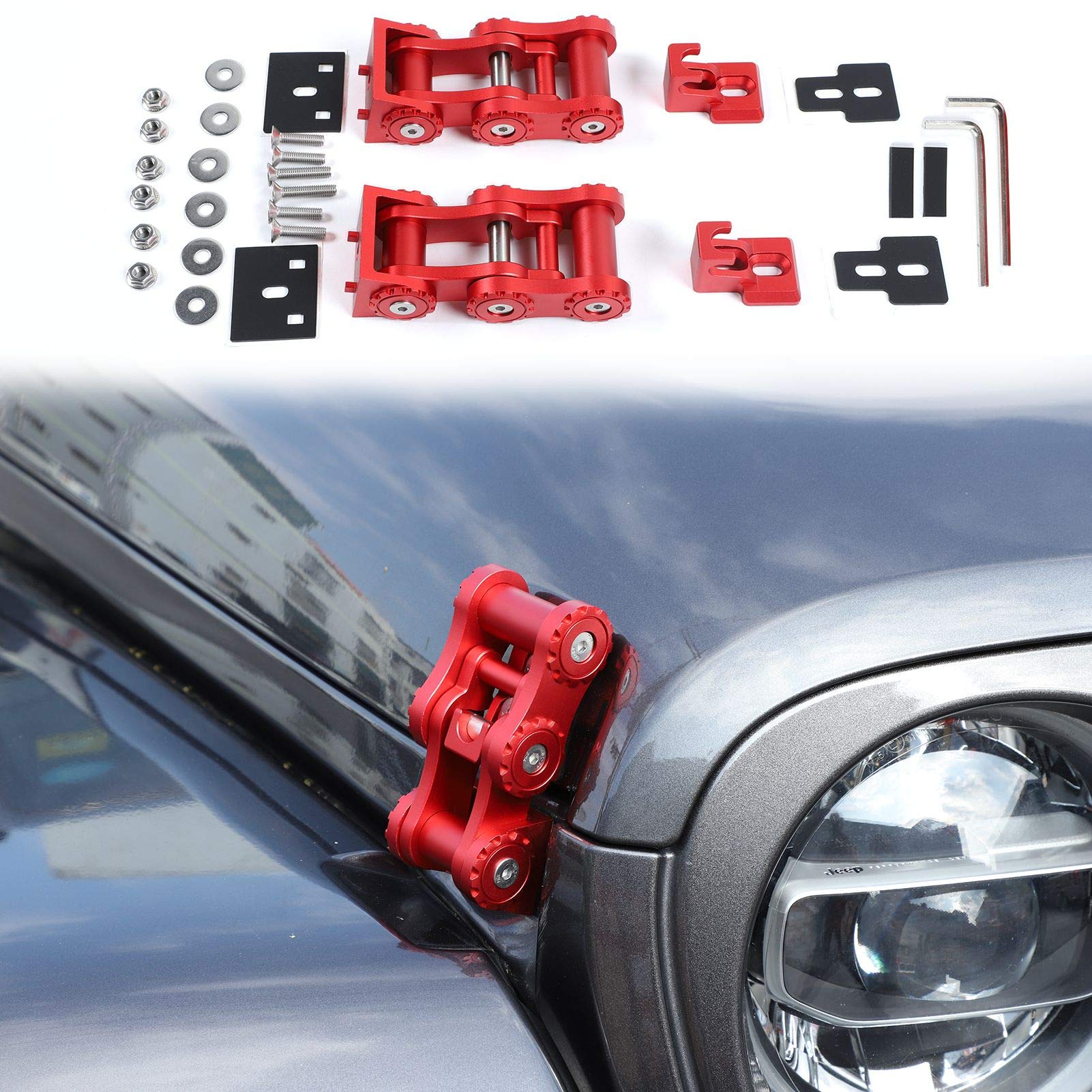 Aluminum Hood Buckle Red