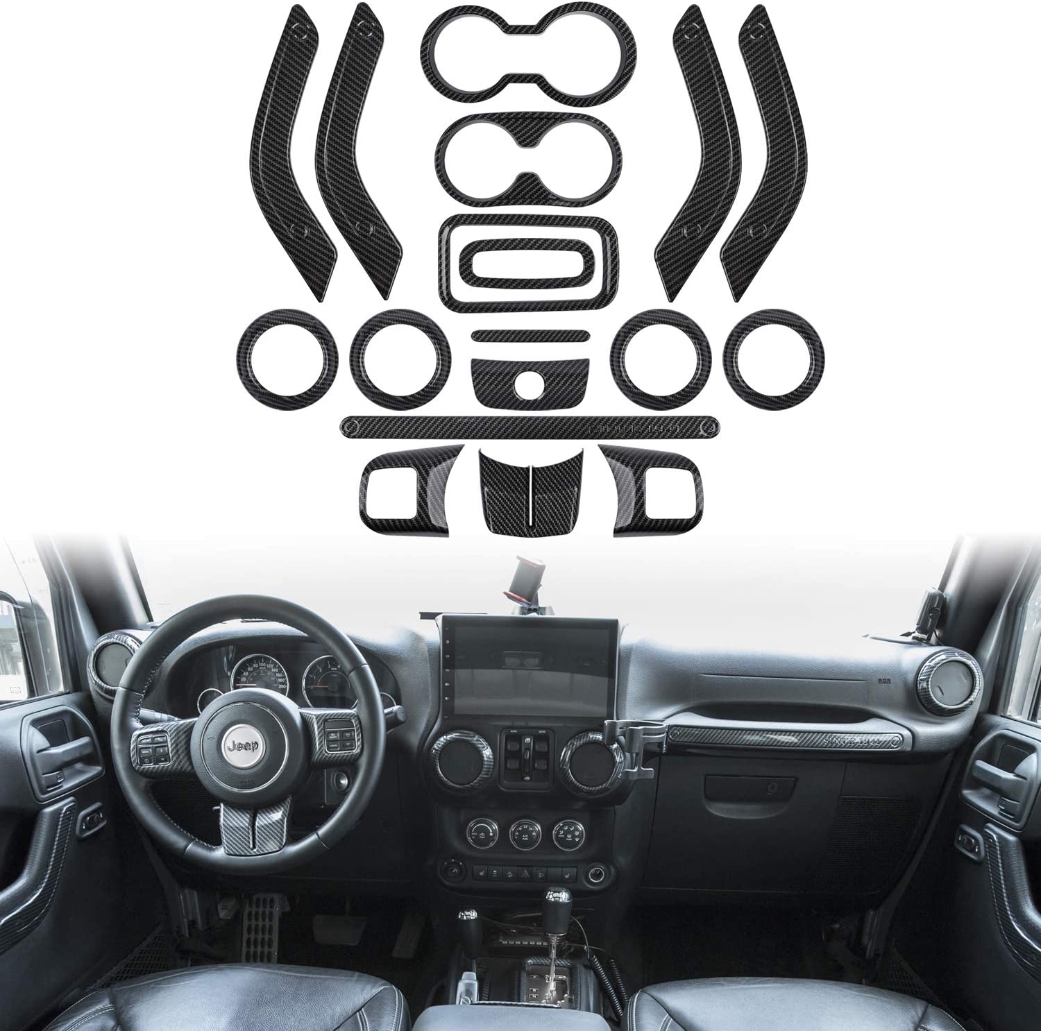 JK 18 pcs CF Interior Trim