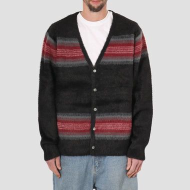 STUSSY STRIPE SHAGGY CARDIGAN XL