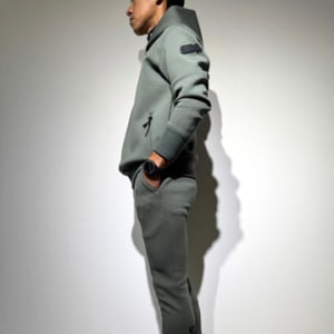 ライト ダブルニットフーディー SIDE 3D SHADOW LOGO/OLIVE GREEN (UNISEX)