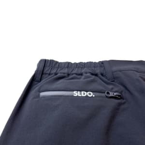 CODURA(R) NYLON 4WAY STRETCH ハーフパンツ  FRONT BACK ZIP LOGO/DARK NAVY