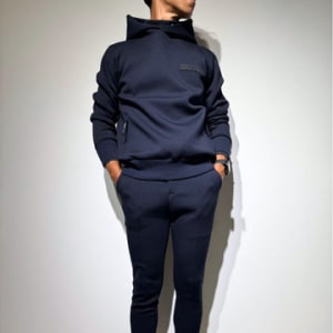 ライト ダブルニットフーディー FRONT 3D SHADOW LOGO/DARK NAVY (UNISEX)