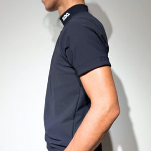 半袖モックネック カットソー シェルタリングドライ NEW STD LOGO/DARK NAVY