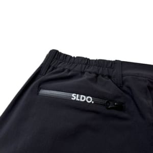 CODURA(R) NYLON 4WAY STRETCH ハーフパンツ  FRONT BACK ZIP LOGO/MATTE BLACK