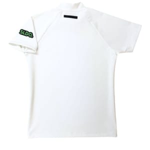 半袖モックネック カットソー シェルタリングドライ NEON GREEN LOGO/WHITE