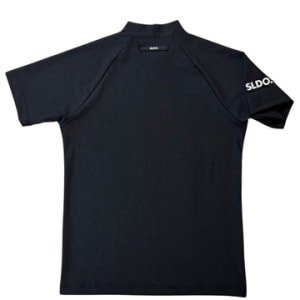 半袖モックネック カットソー SIDE 3D LOGO/BLACK