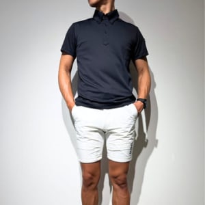 CODURA(R) NYLON 4WAY STRETCH ハーフパンツ  FRONT BACK ZIP LOGO/WHITE