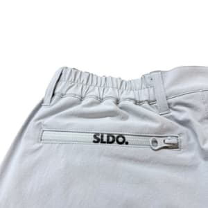 CODURA(R) NYLON 4WAY STRETCH ハーフパンツ  FRONT BACK ZIP LOGO/ICE GRAY
