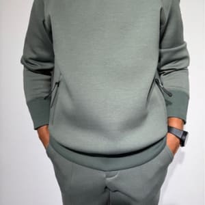 ライト ダブルニットフーディー SIDE 3D SHADOW LOGO/OLIVE GREEN (UNISEX)